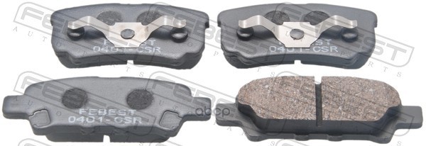 Колодки тормозные задние комплект (с прижимной скобой) Febest арт. 0401CSR