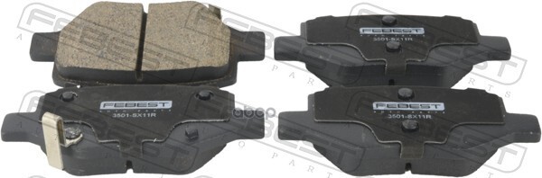 Колодки тормозные задние комплект (с противоскрипной пластиной) Febest арт. 3501SX11R