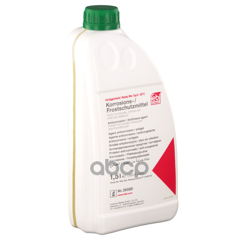 Антифриз FEBI Type D готовый зеленый 1,5 л 26580 Febi арт. 26580