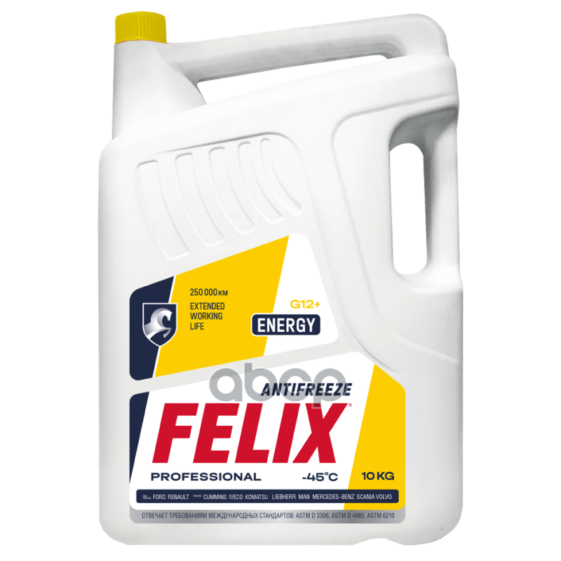 Антифриз готовый карбоксилатный желтый Energy -45 G12 10л Felix арт. 430206028