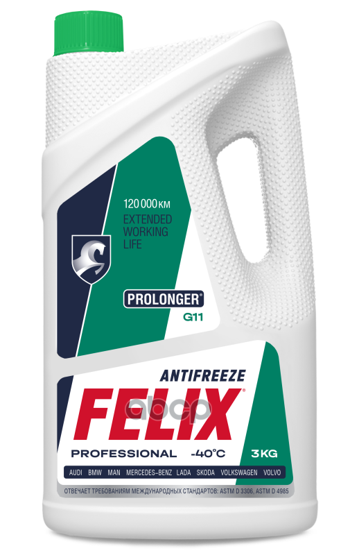 Антифриз Felix PROLONGER G11 готовый -40C зеленый 3 кг 430206327 Felix арт. 430206327