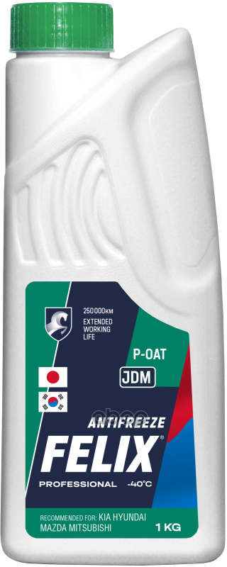 Антифриз готовый зеленый лобридный JDM G12++ 1л Felix арт. 430206330