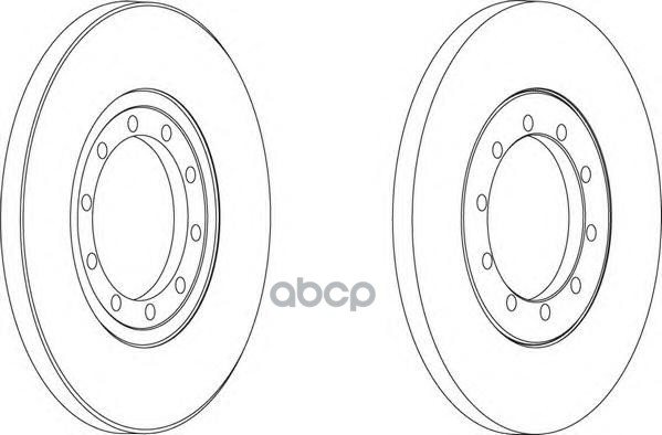 Диск тормозной задний FORD Transit 2.2TDCI/2.4TDCI/3.2TDCI 06->D=280mm FERODO DDF1537 Ferodo арт. DDF1537