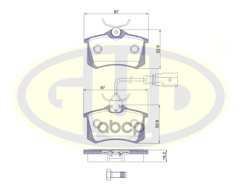 Колодки Тормозные Дисковые | Зад | G.U.D арт. GBP026351