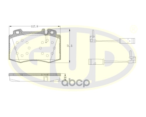 Колодки Тормозные Дисковые | Перед | G.U.D арт. GBP076902