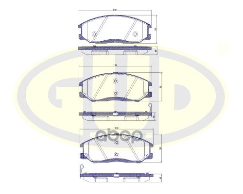Колодки Тормозные Дисковые | Перед | G.U.D арт. GBP077122