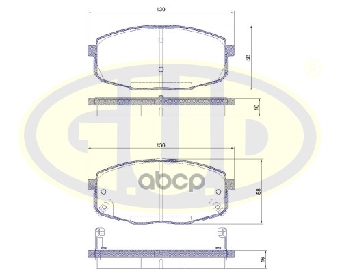 Колодки Тормозные Дисковые | Перед | G.U.D арт. GBP103812