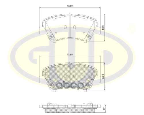 Колодки Тормозные Дисковые | Перед | G.U.D арт. GBP141232