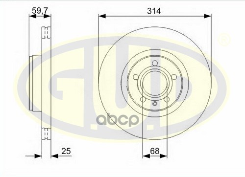 Диск Тормозной | Перед | G.U.D арт. GDB125149