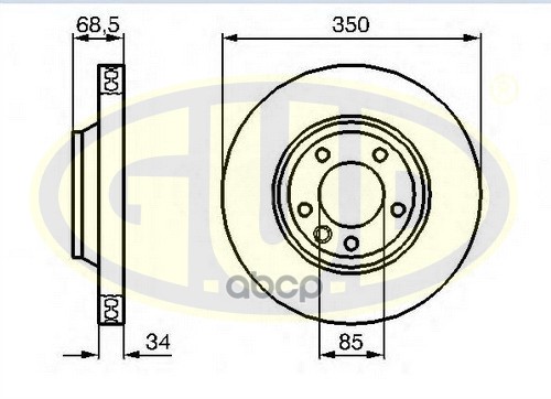 Диск Тормозной | Перед | G.U.D арт. GDB134123