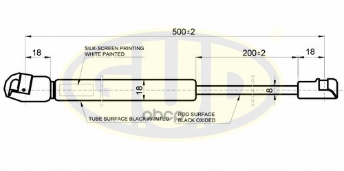 Амортизатор Капота Audi A3 (8L) 09/96-05/03 350N L=500/200Mm G.U.D арт. GGS010105