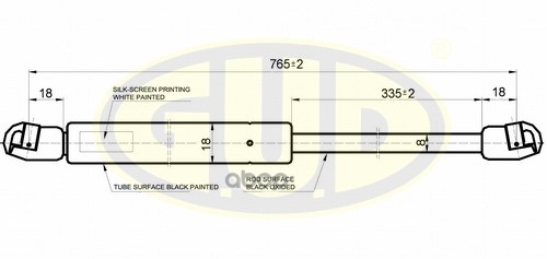 Амортизатор Капота Audi A4 (8K2), A4 Avant (8K5) 11/07- 340N L=765/335Mm G.U.D арт. GGS010115