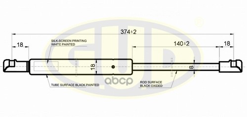 Амортизатор Капота Bmw Seria 1 (E81, E87) 09/04- 350N L=374/140Mm G.U.D арт. GGS010124