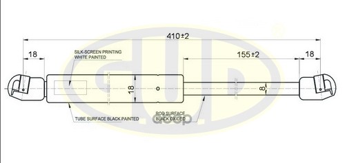 Амортизатор Капота Bmw X5 (E70), 02/07- 390N L=410/155Mm G.U.D арт. GGS010132
