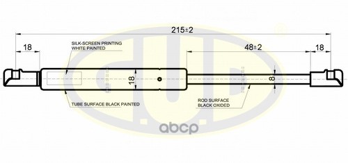Амортизатор Капота Fiat Multipla 04/99- 200N L=215/48Mm G.U.D арт. GGS010141