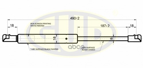Амортизатор Капота Hyu Sonata Iv (Ef) 10/01- 380N L=490/187Mm G.U.D арт. GGS010145