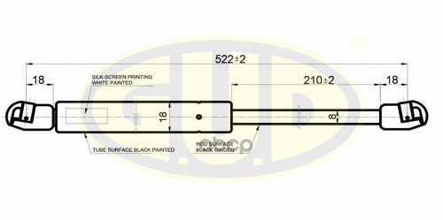 Амортизатор Багажника Alfa 146 (930) 01/94-01/01 300N L=522/210Mm G.U.D арт. GGS020104