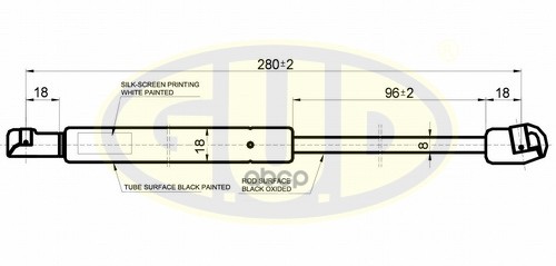 Амортизатор Багажника Audi 80, 80 Quatro (8C,B4) 08/91-10/94 630N L=280/95,5Mm G.U.D арт. GGS020113