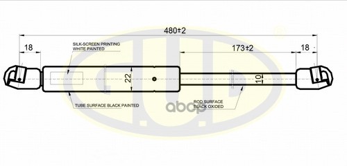 Амортизатор Багажника Audi Allroad (4Bh) 05/00- 690N L=480/173Mm G.U.D арт. GGS020143