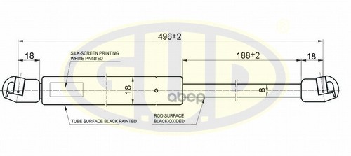 Амортизатор Багажника Chv Spark/Matiz 09/98- 270N L=496/188Mm G.U.D арт. GGS020171