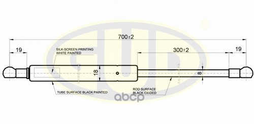 Амортизатор Багажника Cit Berlingo 07/96- 670N L=700/300Mm G.U.D арт. GGS020180