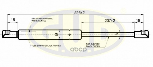 Амортизатор Багажника Fiat Palio Weekend (178Dx) 04/96- 570N L=526/207Mm G.U.D арт. GGS020215
