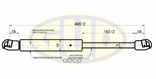 Амортизатор Крышки Багажника | Зад | G.U.D арт. GGS020493