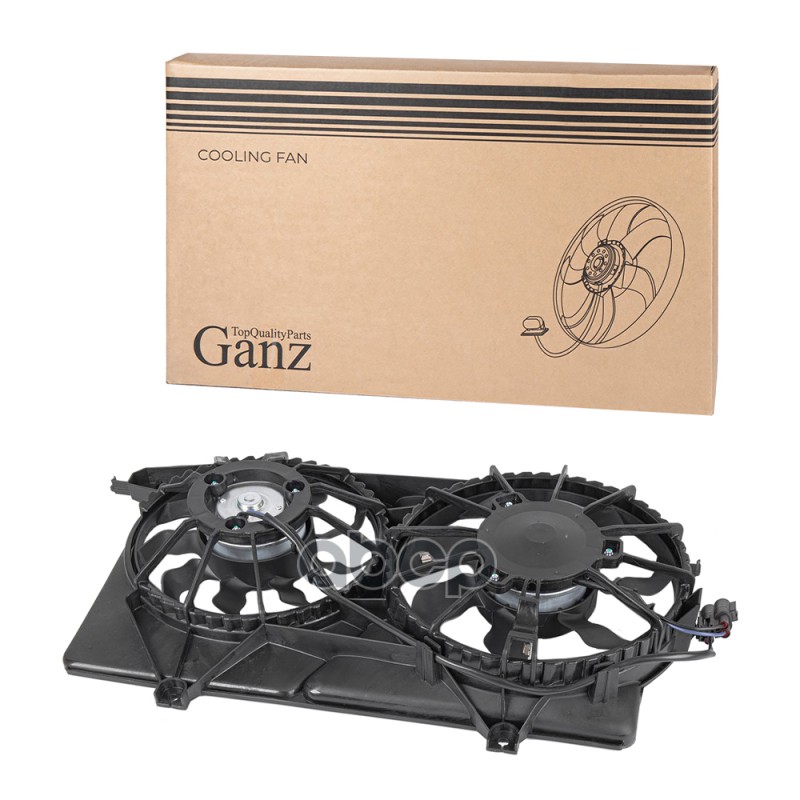Вентилятор охлаждения в сборе (двойной) ВАЗ 2170 1,6/1,8 GANZ GIC06467 GANZ арт. GIC06467