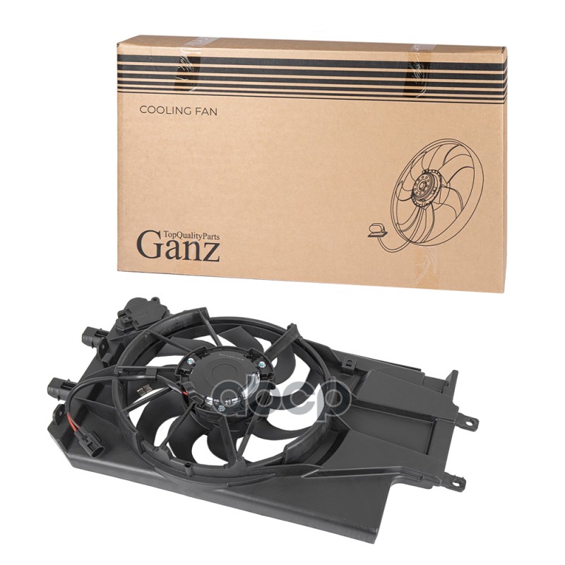Вентилятор радиатора в сборе ВАЗ 2190 2192 2194 (2 контакта) Lada Granta 10-,Kalina II 13- GANZ GIC06483 GANZ арт. GIC06483