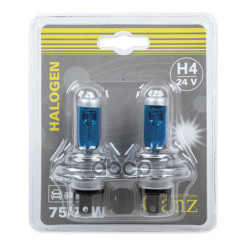Лампа 24V H4 75/70W +50% P43t 5000К GANZ 2 шт. блистер GIP06055 GANZ арт. GIP06055