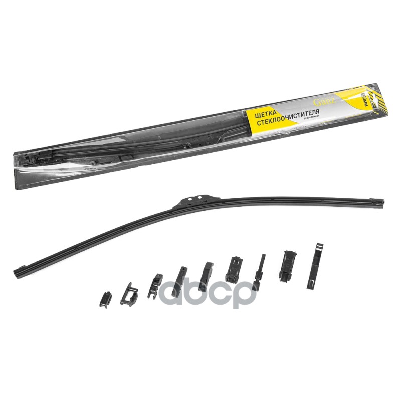 Щетка стеклоочистителя 650 мм бескаркасная 1 шт GANZ GIS01023 (8 адаптеров) GANZ арт. GIS01023