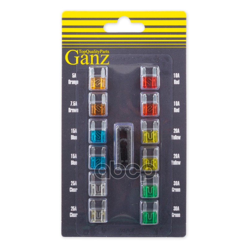 Набор Предохранителей Флажковых Мини Блистер 12Шт  Ganz Grp15002 GANZ арт. GRP15002
