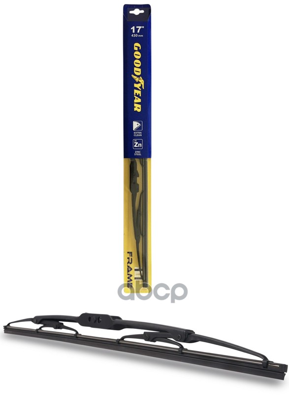 Щетка Стеклоочистителя Каркасная, 43 См, Всесезонная, 3 Переходника GOODYEAR арт. GY000317