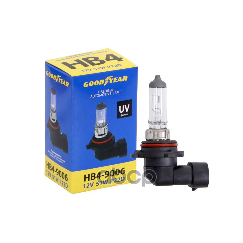Лампа галогеновая головного света HB4 P22d 12V 51W картон 1шт GOODYEAR арт. GY010040
