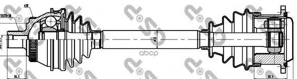 Привод в сборе правый AUDI A4 (8D2  B5) GSP арт. 203048