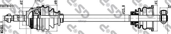 Привод в сборе RENAULT MEGANE I (BA0/1_) GSP арт. 250314