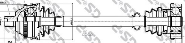 Привод в сборе VW TRANSPORTER / CARAVELLE Mk IV Bus (70B  70C  7DB  7DK  70J GSP арт. 261004