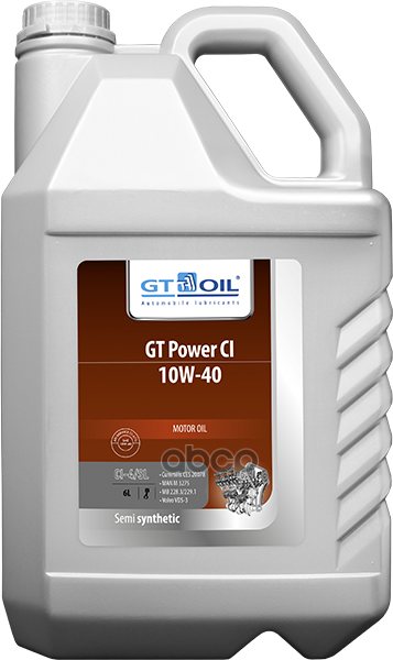 GT OIL Масло GT Power CI  SAE 10W-40  API CI-4/SL п/с  6 л