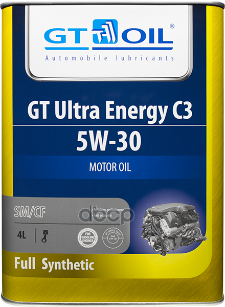 GT OIL Масло моторное синтетическое GT Ultra Energy C3 5W30 SN/CF, C3 4л