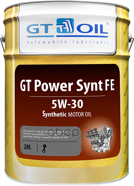 GT OIL Масло Моторное Синтетическое Gt Power Synt Fe 5W30 Ci-4, E7/E4 20Л