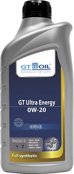 GT OIL Масло моторное синтетическое GT Ultra Energy 0W20 SN, GF-5 1л