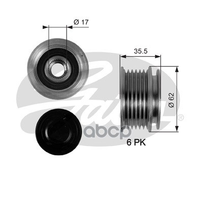 Муфта генератора обгонная Gates арт. oap7044