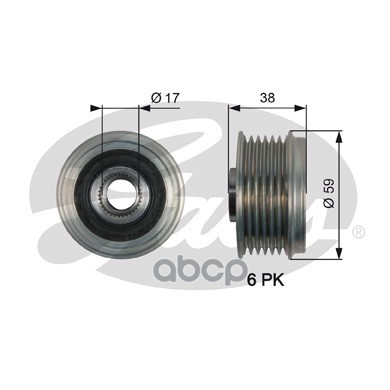 Шкив генератора OAP7168 (7789-10168) Gates арт. OAP7168