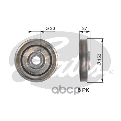 Демпфер коленвала Gates арт. tvd1090