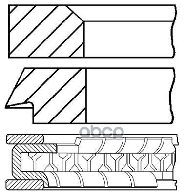 Кольца поршневые PSA, Mitsubishi 2.0 86мм Std на один цилиндр Goetze арт. 0844660000