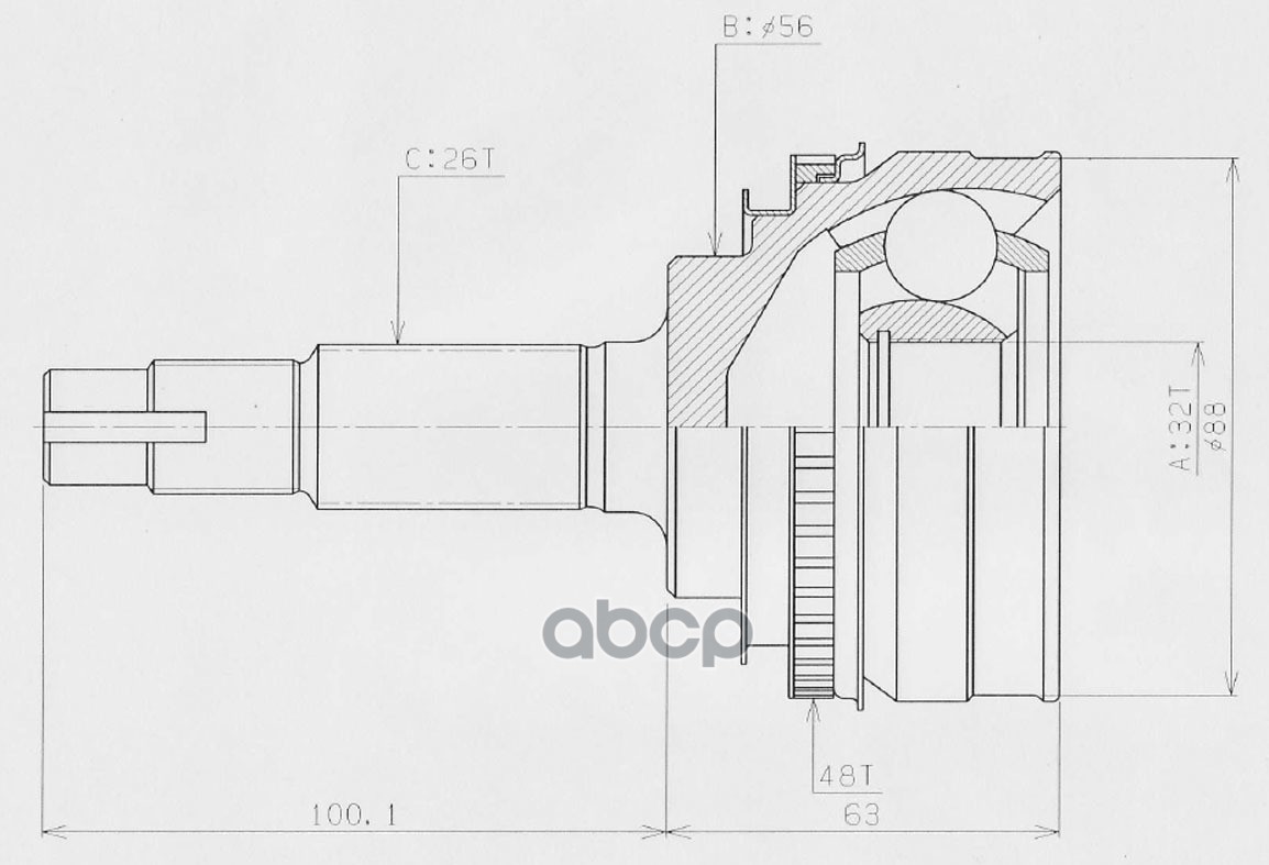 Шрус Наружный К-Т (32X56x26) Toyota Camry 1992-1996 HDK арт. to-027a48