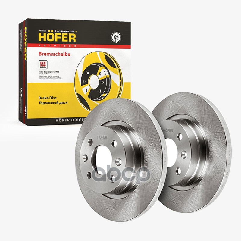 Диск переднего тормоза Renault Logan (04-) с АБС, невент., 259x12мм (к-кт 2шт) HOFER арт. HF130284