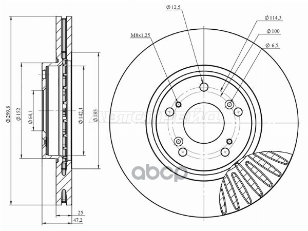 Диск тормозной (Спереди) Honda Accord 05-08 / Civic 00-09 HOSU арт. HSDB0187