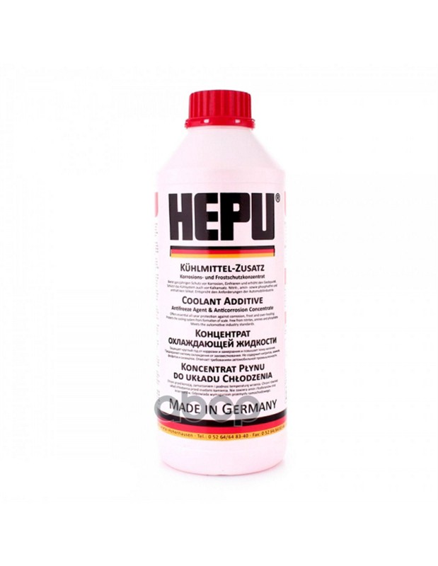 Антифриз 1,5 л, готовый красный, G12, Audi/VW TL 774-D, Audi/Seat/Skoda/VW G 012 A8D A1, AFNOR NF R HEPU P900RM12 Hepu арт. P...