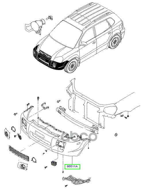 Накладка Пер. Бампера Hyundai-KIA арт. 865112E000